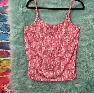 Lane Bryant Pink and Red Pattern Spagetti Strap Camisole Top Size 14/16